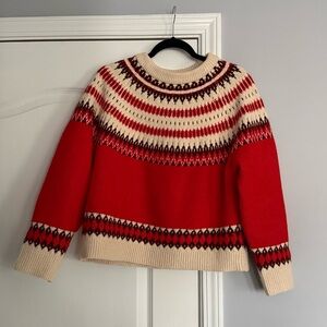 Raisonnel Red, Brown and Cream Fair Isle Sweater